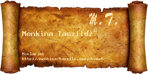 Menkina Tasziló névjegykártya